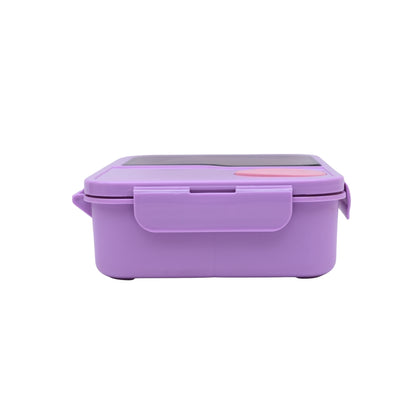 Pastel lunch box with spoon and transparency