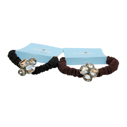 Mini Elastic Hair Ties - Coffee & Cream Collection ( Pack of 4)