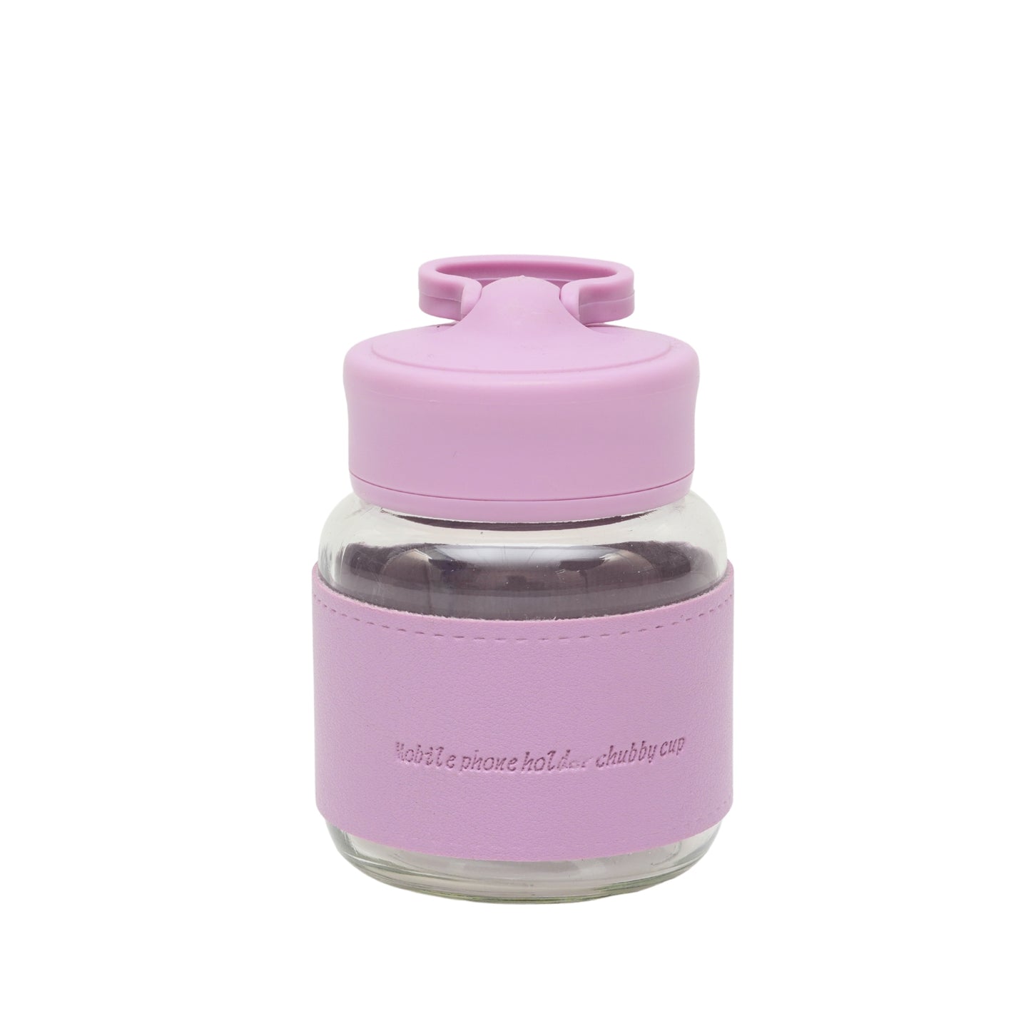Chubby cute glass mug with holder