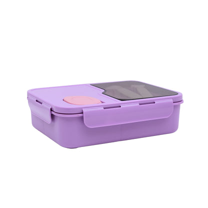 Pastel lunch box with spoon and transparency
