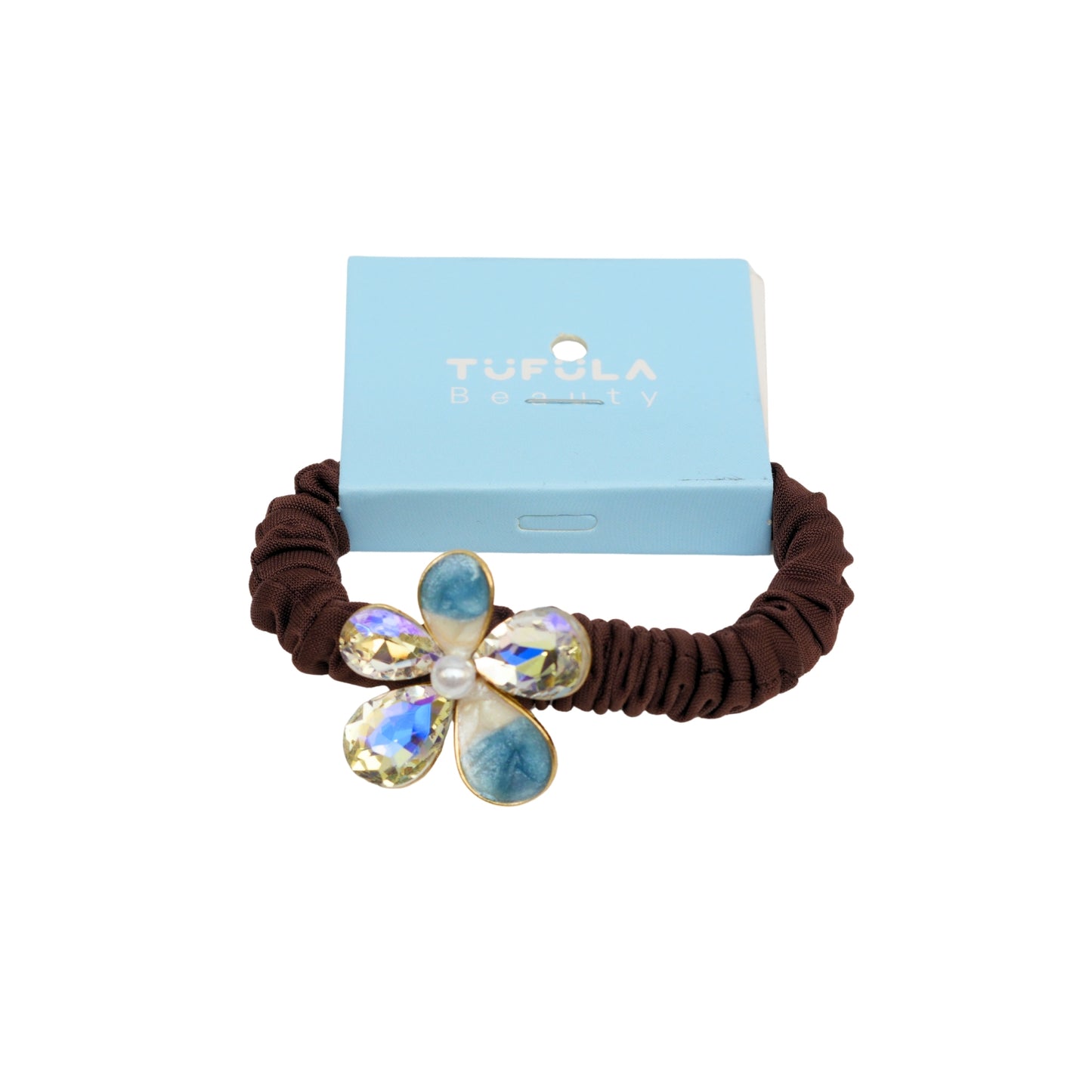 Mini Elastic Hair Ties - Coffee & Cream Collection ( Pack of 4)