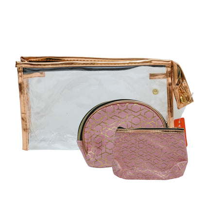 Multi-purpose Travel Cosmetic / Toiletry Pouch - Set of 3
