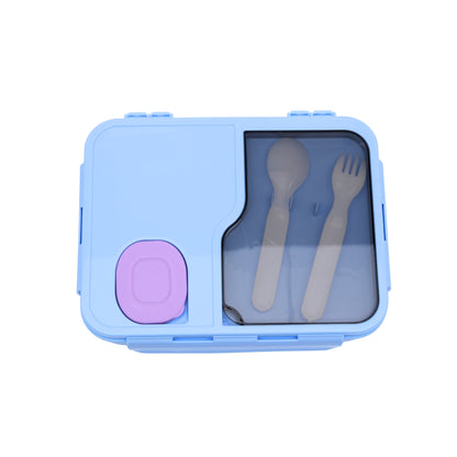 Pastel lunch box with spoon and transparency
