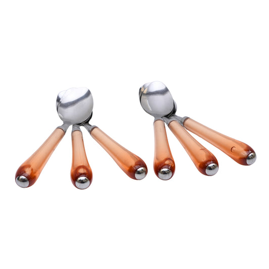 Modern Amber Resin Handle Stainless Steel Spoon Set