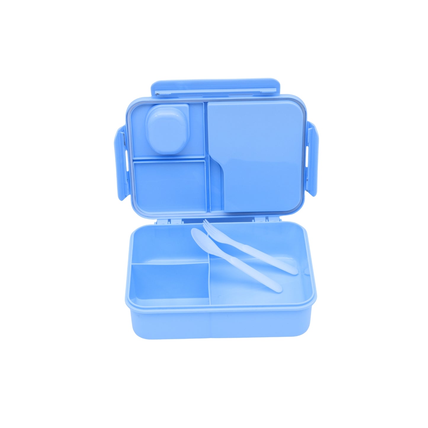 Pastel lunch box with spoon and transparency