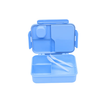 Pastel lunch box with spoon and transparency