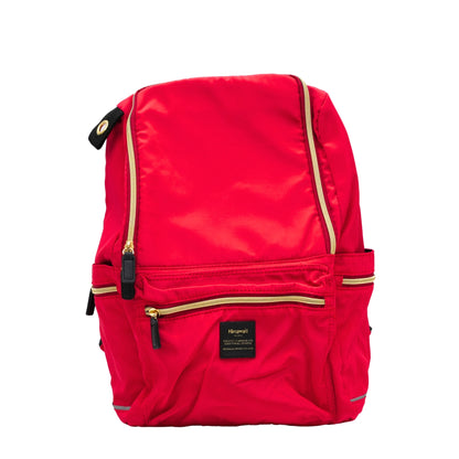 Red backpack for travel