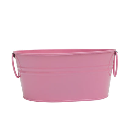 Pink metal planter