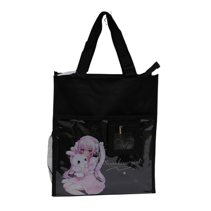 Black cute & aesthetic tote bag for girls