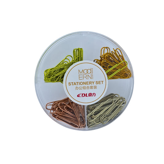 metallic assorted color paper clips