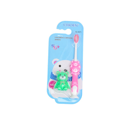 Multicolor Toothbrush With Teddy Toy For Kids ( Pack of 4 )