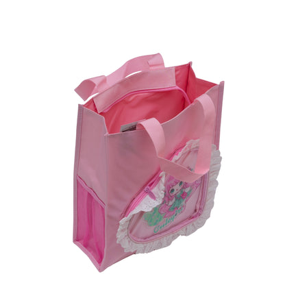 Pink heart with fur tote bag