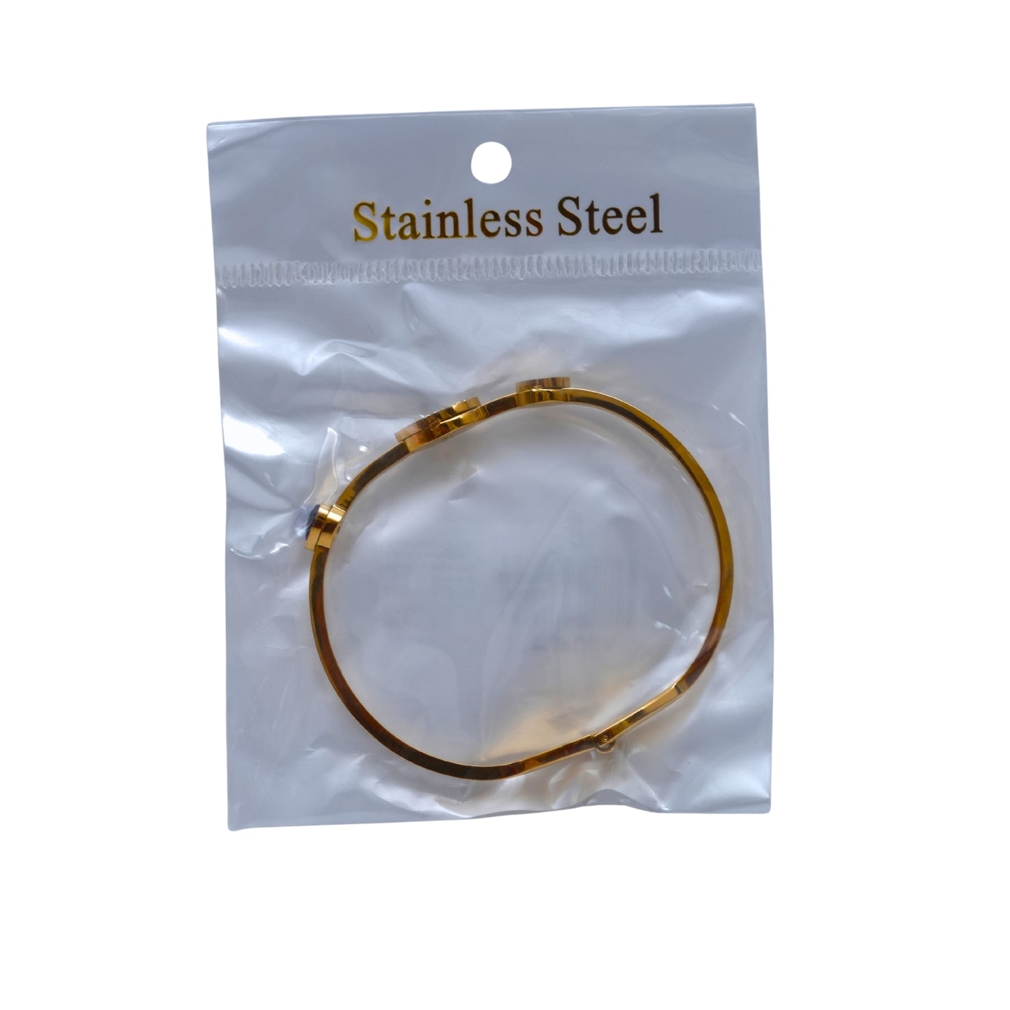 Premium Gold Tone Stainless Steel Hinge Bracelet