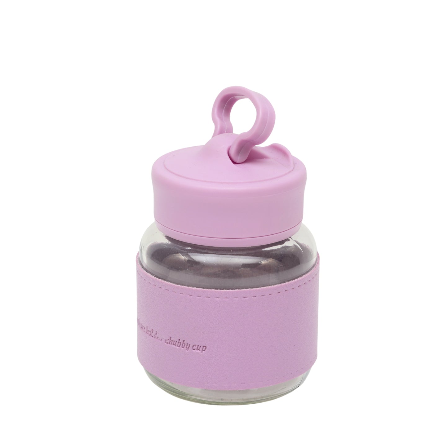 Chubby cute glass mug with holder