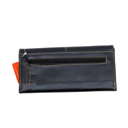 Black leather-style women's wallet/clutch
