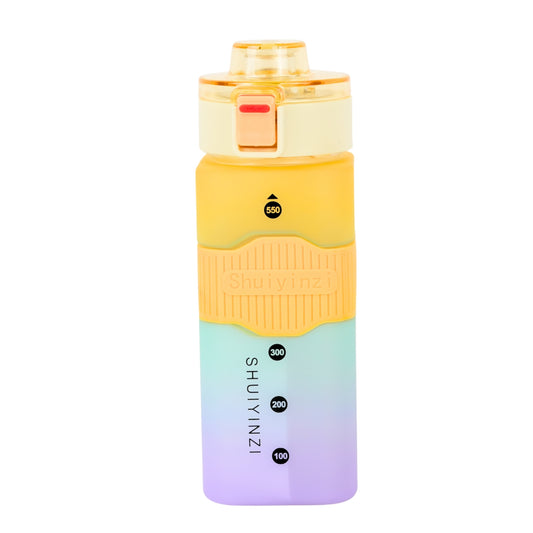 Multicolor square water bottle fitness gym water bottle with straw