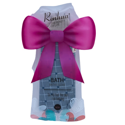 Soft body scrub bath gloves