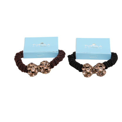 Mini Elastic Hair Ties - Coffee & Cream Collection ( Pack of 4)