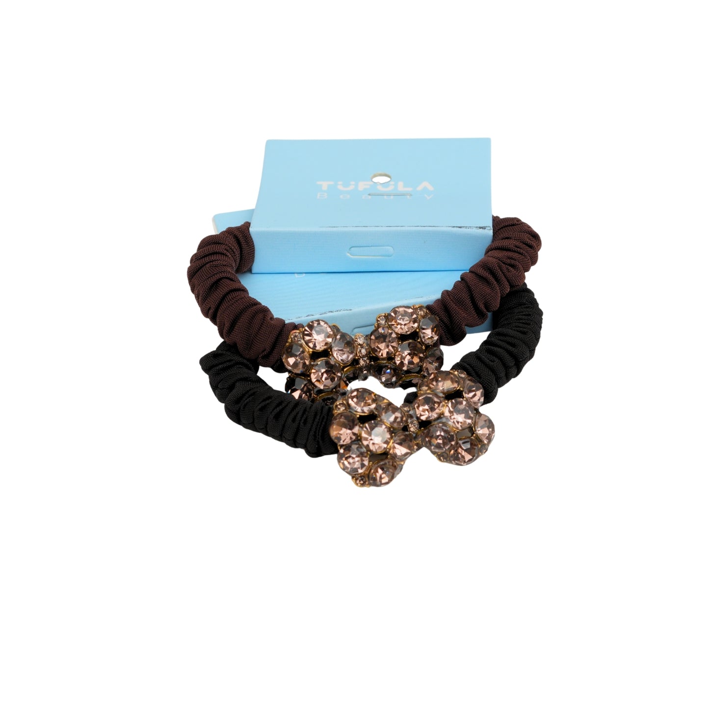 Mini Elastic Hair Ties - Coffee & Cream Collection ( Pack of 4)
