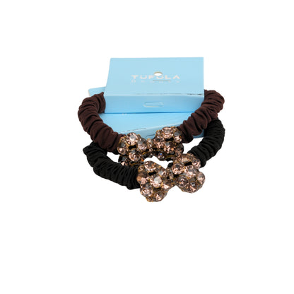 Mini Elastic Hair Ties - Coffee & Cream Collection ( Pack of 4)