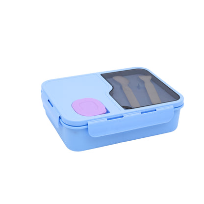 Pastel lunch box with spoon and transparency