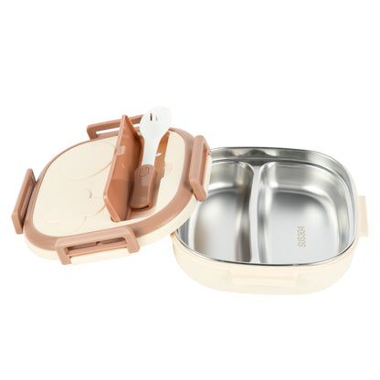 Steel Compartment Lunch Box With Handle