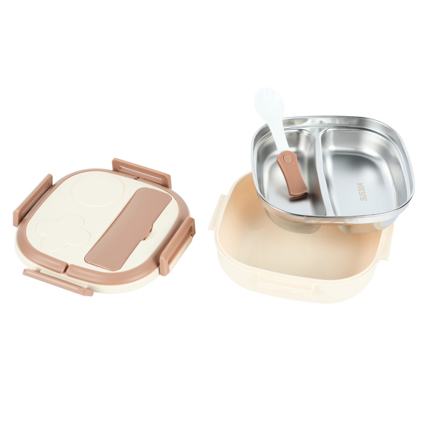 Steel Compartment Lunch Box With Handle