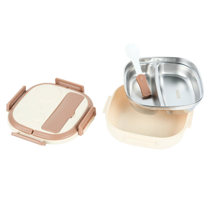 Steel Compartment Lunch Box With Handle