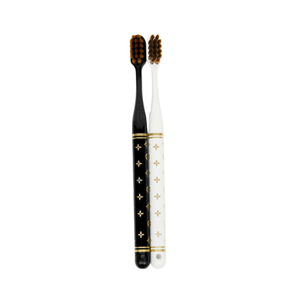Premium Black & White Toothbrush Combo Set of 2