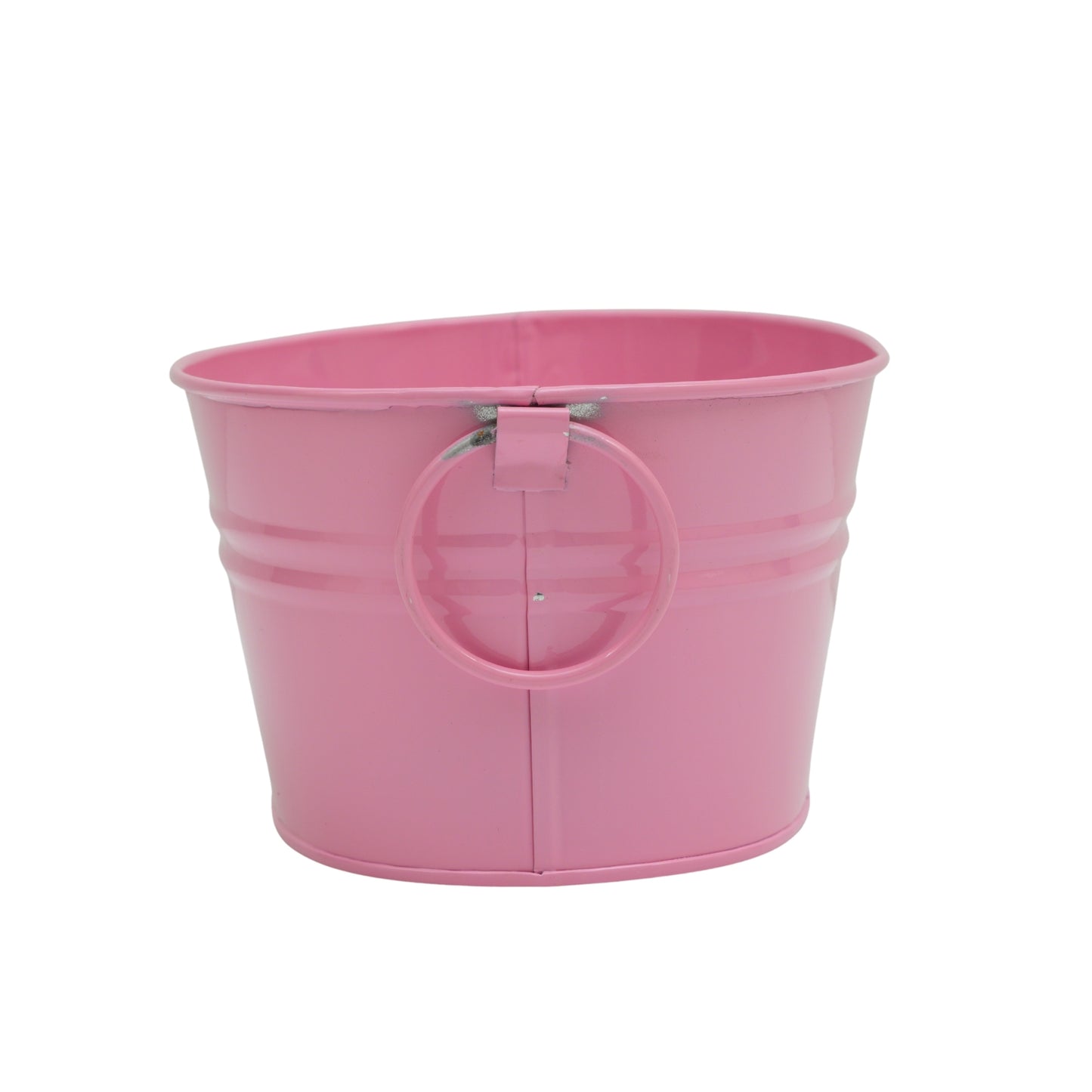 Pink metal planter