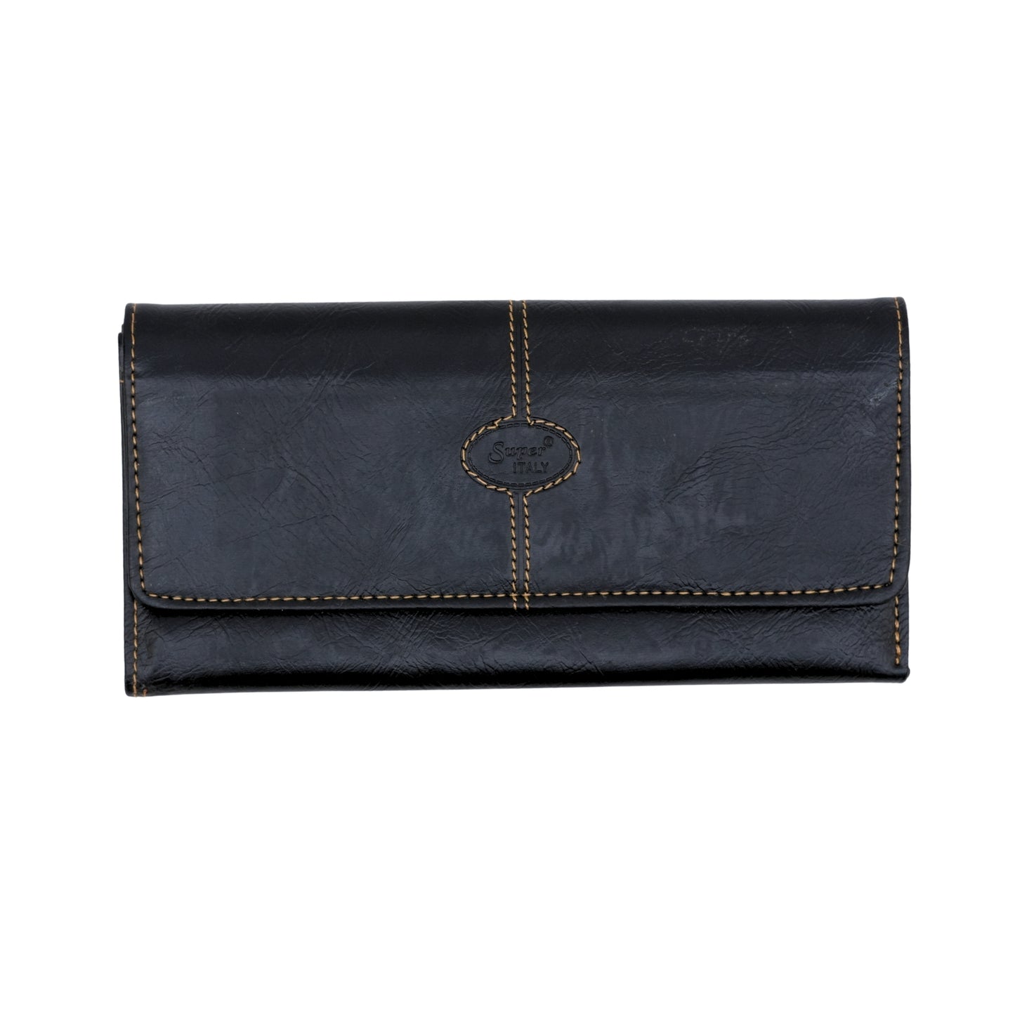 Black leather-style women's wallet/clutch