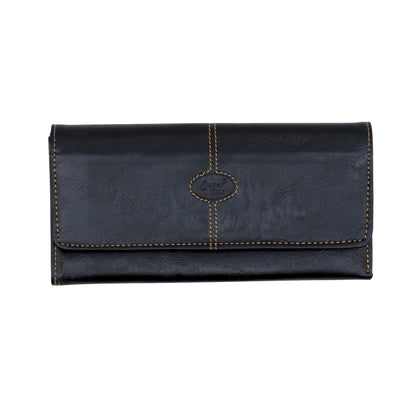 Black leather-style women's wallet/clutch