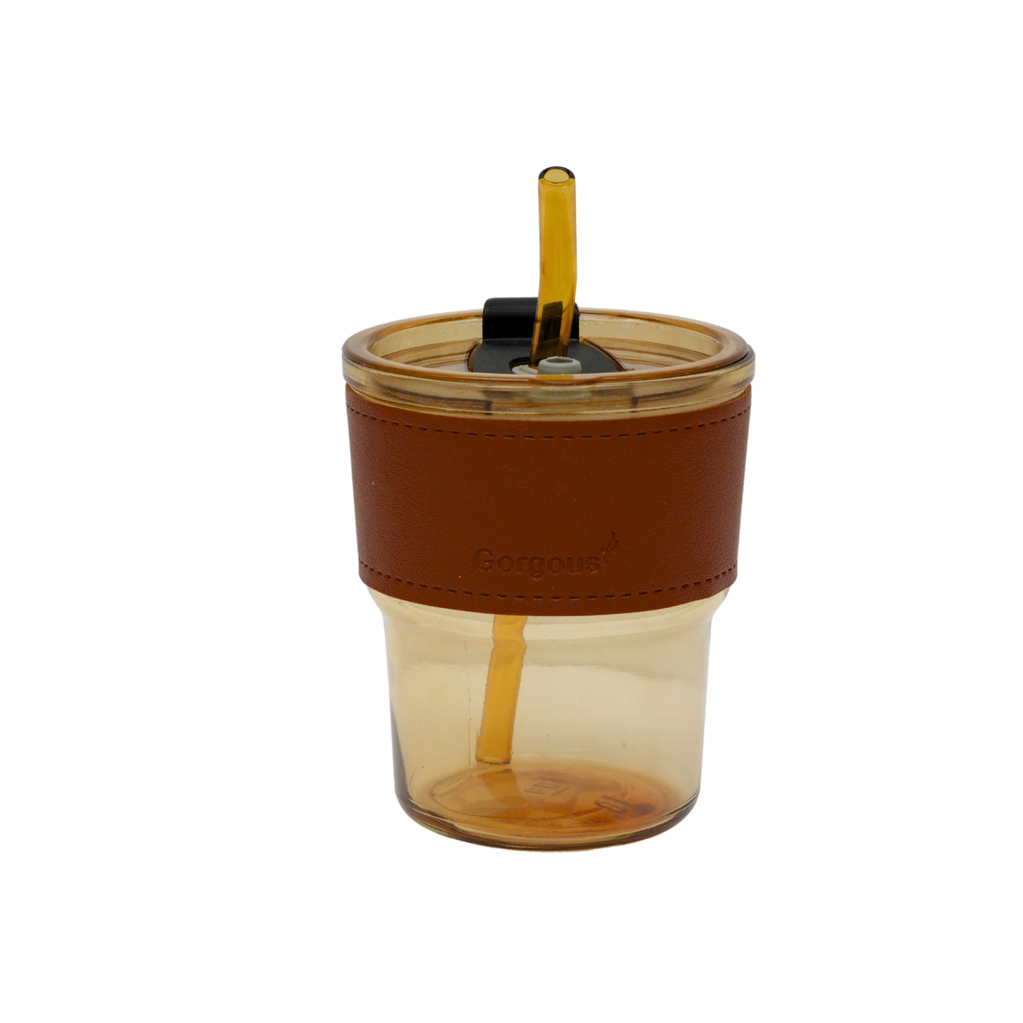 Reusable glass coffee sipper mugs with lid and multipurpose drinking glasses tumbler with leather cover