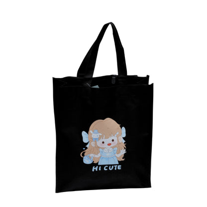 Black cute & aesthetic tote bag for girls
