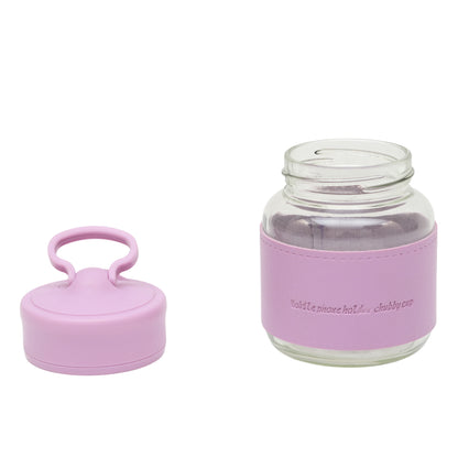 Chubby cute glass mug with holder