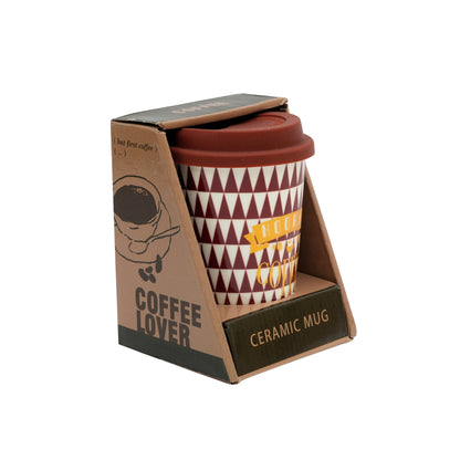 Kookee Ceramic Coffee & Tea Tall Tumbler with Silicone Lid