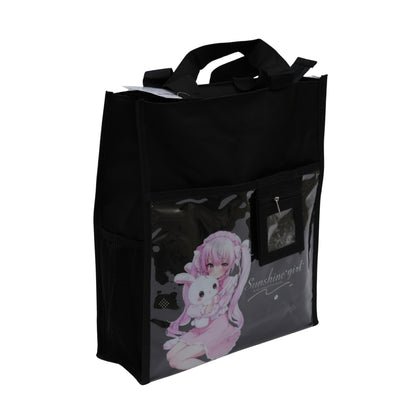 Black cute & aesthetic tote bag for girls