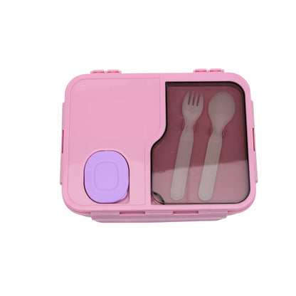Pastel lunch box with spoon and transparency
