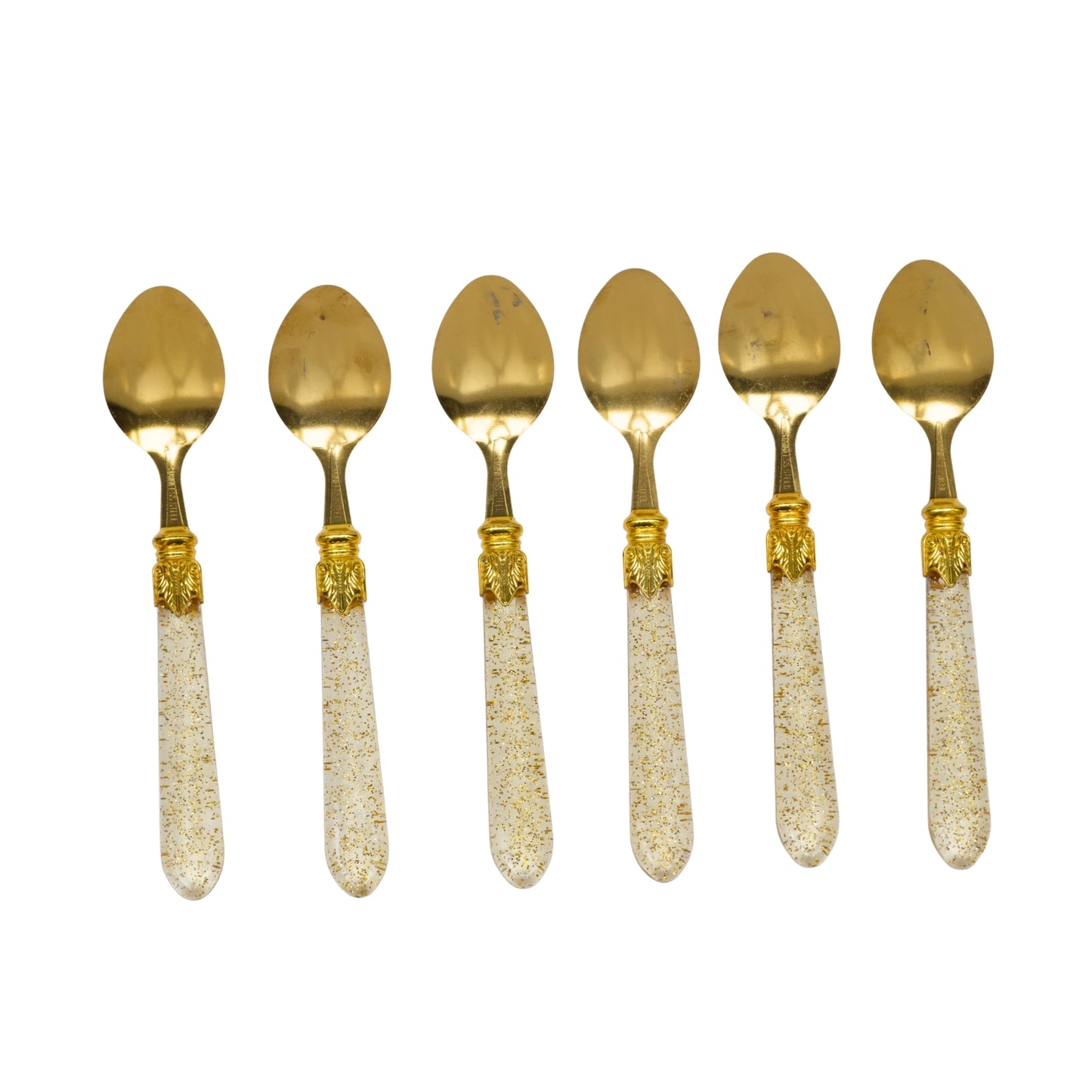 Premium Golden Diamond Cut Spoon Set (Pack of 6)