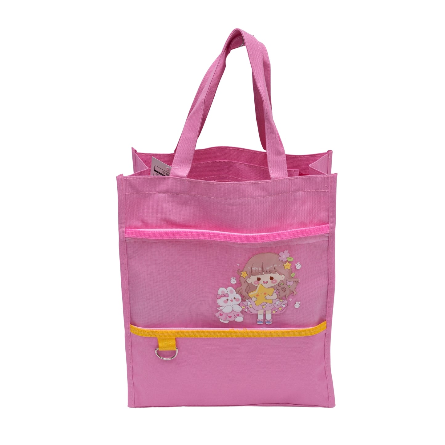 Cute Doll with Rabbit Printed Tote Bag