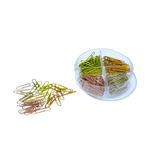 metallic assorted color paper clips