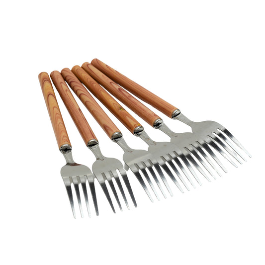 Wooden handle stainless steel  cutlery set (6 pieces)