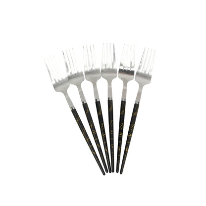 Marble Stainless Steel Dinner Fork Set