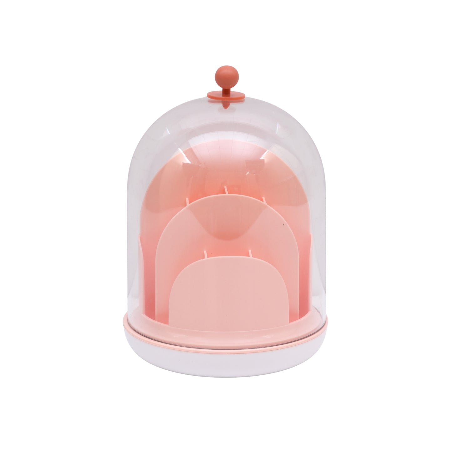 360-degree rotating makeup and lipstick organizer with a dustproof lid