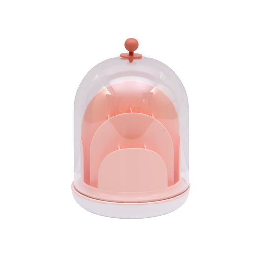 360-degree rotating makeup and lipstick organizer with a dustproof lid