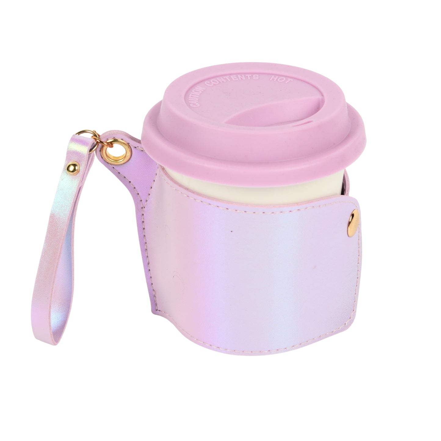 Ceramic Coffee Sipper With Leather Cover