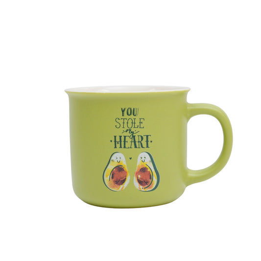 Couple avocado bone india coffee cup