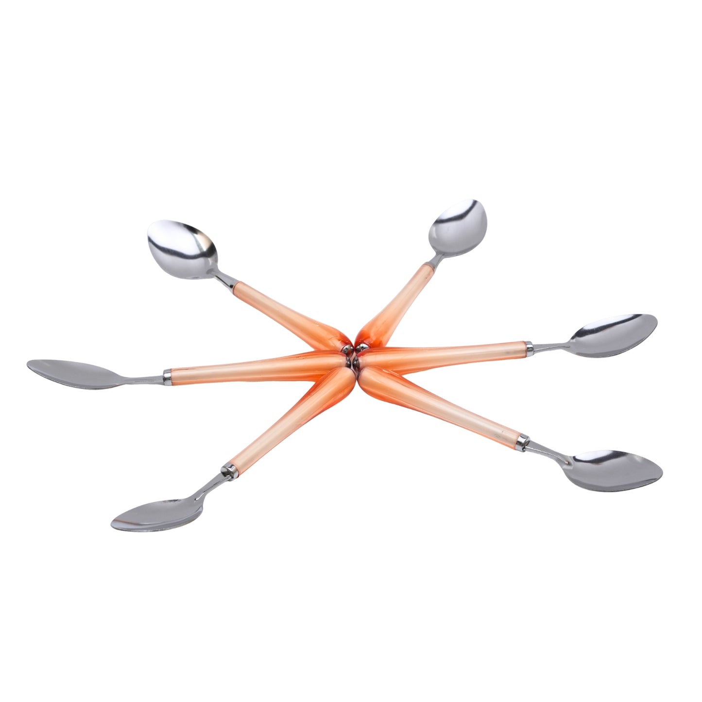 Modern Amber Resin Handle Stainless Steel Spoon Set