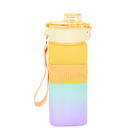 Multicolor square water bottle fitness gym water bottle with straw