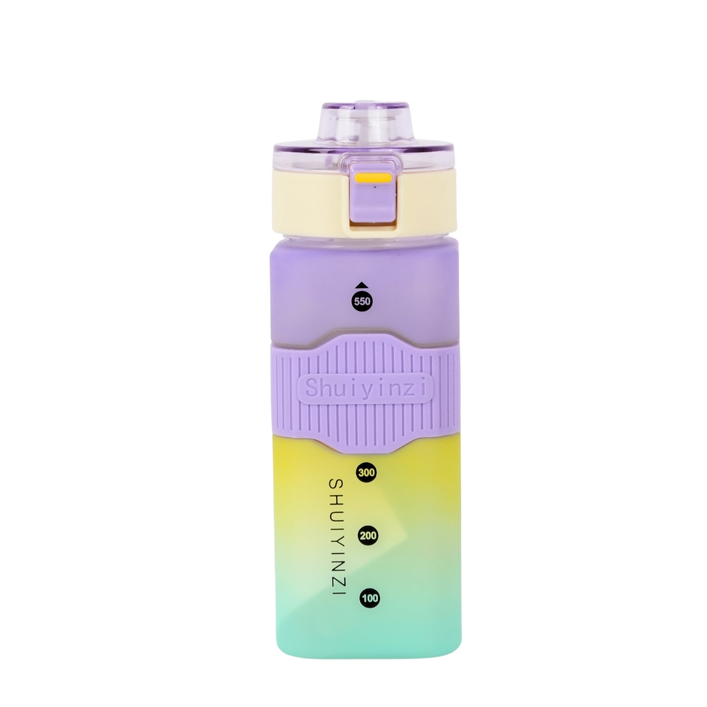 Multicolor square water bottle fitness gym water bottle with straw